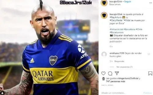 La publicación y el like de Arturo Vidal.