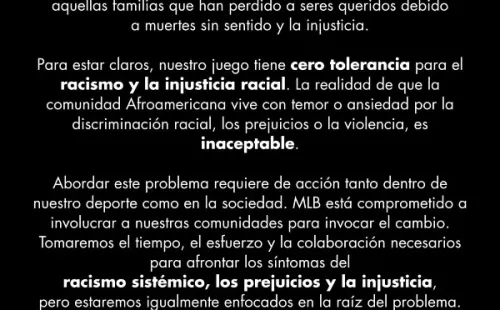 El comunicado oficial de la MLB (Foto: @LasMayores)