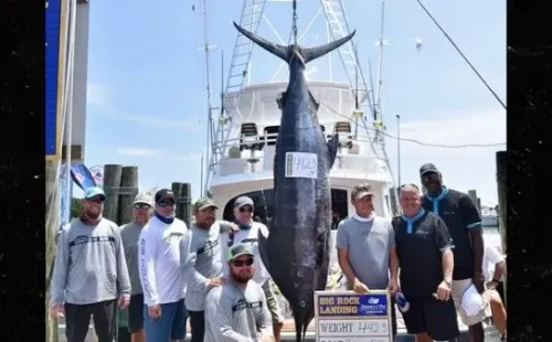 La monstruosa pesca realizada por Jordan (Foto: TMZ)