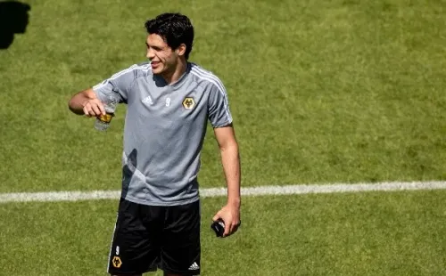 Raúl Jiménez en entrenamiento con los Lobos (Getty Images)