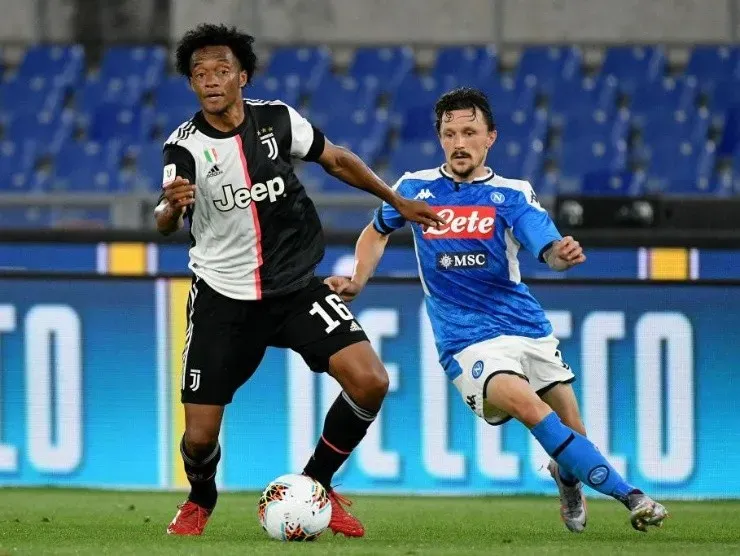 Juan Guillermo Cuadrado en la final de la Coppa Italia // Getty Images.