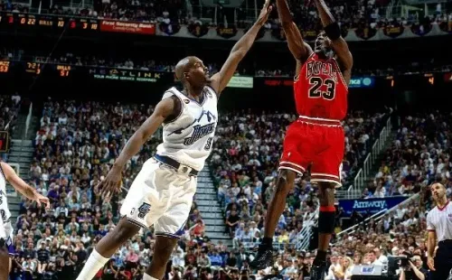 Michael Jordan en el Juego 6 de las FInales de 1998