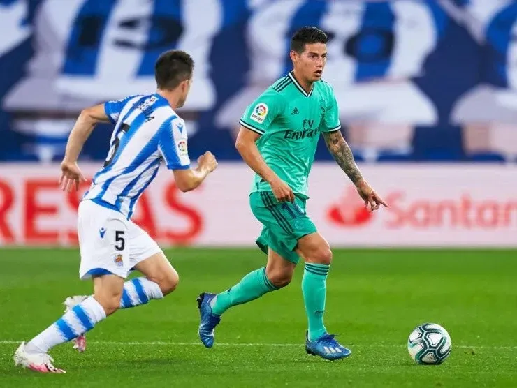James Rodríguez, después de ocho meses, volvió a jugar de titular en LaLiga de España con el Real Madrid. // Getty Images.