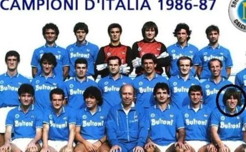 Pietro Puzone en el plantel de Napoli de 1986/1987.