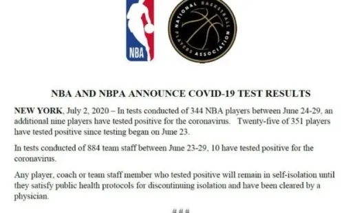 El comunicado oficial (@NBA)