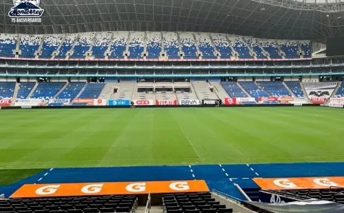 Así está el campo de juego (Foto: Rayados)