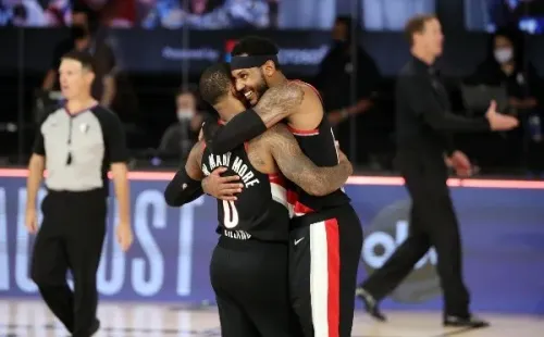 Carmelo Anthony junto a Damian Lillard