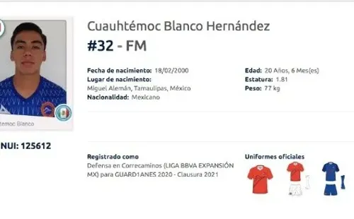 El registro oficial de la Liga de Expansión.