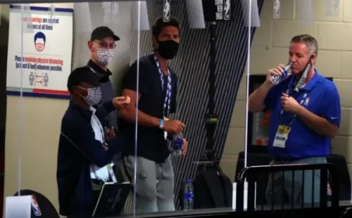 Comisionado Adam Silver en la burbuja NBA en Orlando (Getty)