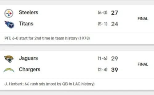 Resultados de la semana 7 de la NFL (Foto: nfl.com)