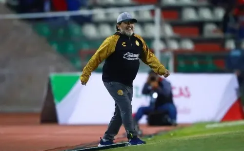 Diego Armando Maradona en su etapa como DT de Dorados (Getty Images)