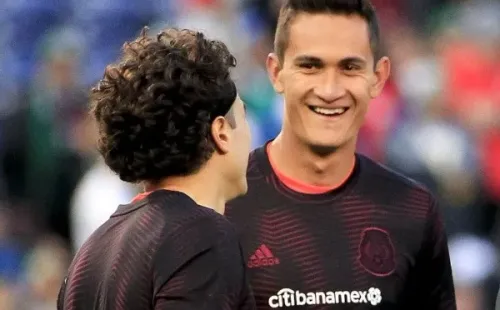 Gudiño y Ochoa, juntos en la Selección Mexicana de Futbol. Foto: Mexsport.