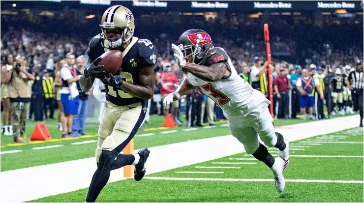 Carlton Davis III estuvo en “modo muralla” ante los Saints (Foto: Getty)