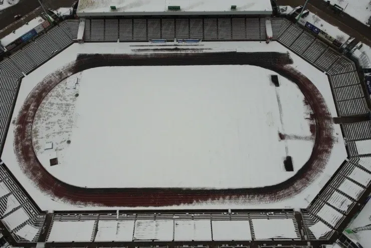 Estadio Olímpico Benito Juárez nieve