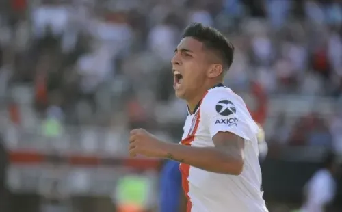 López Muñoz en su único partido en River. (Foto: Getty)