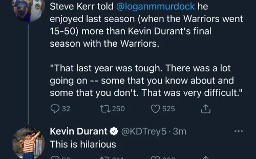 Respuesta de Kevin Durant a Steve Kerr