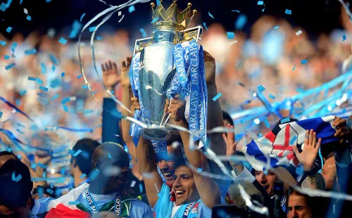 Agüero y la Premier. (Getty)