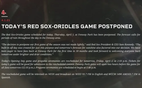 Comunicado Red Sox
