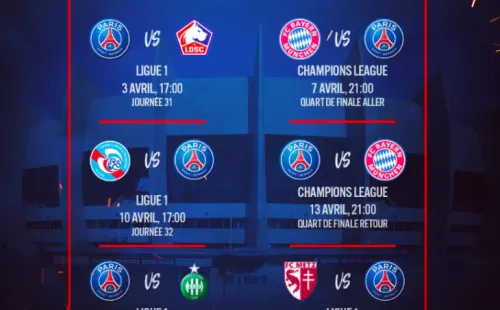 Calendario del PSG vía Twitter Oficial