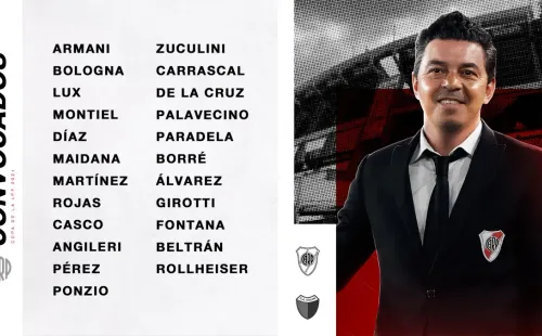 Los convocados de River para recibir a Colón. (Foto: Prensa River)