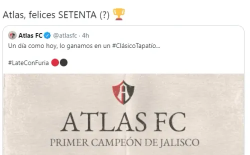 Chivas trolleó a Atlas en la previa del Clásico Tapatío. Foto: @Chivas