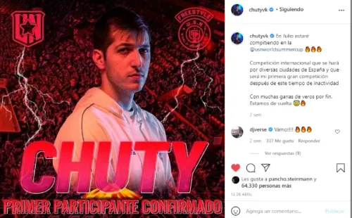 Chuty, el primer confirmado para la Internacional de USN (Instagram @Chutyvk)