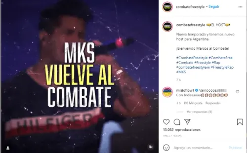 MKS será el Host de Combate Freestyle Argentina (Instagram @CombateFreestyle)