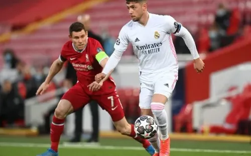 Federico Valverde vs. Liverpool por la Champions League (Imagen: Getty)