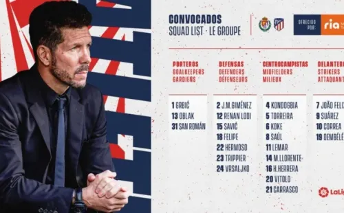 Foto: Twitter oficial de Atlético Madrid.