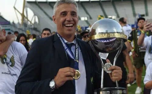 Hernán Crespo celebrando el título de la Copa Sudamericana | Getty