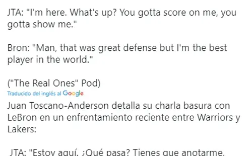 Juan Toscano LeBron James