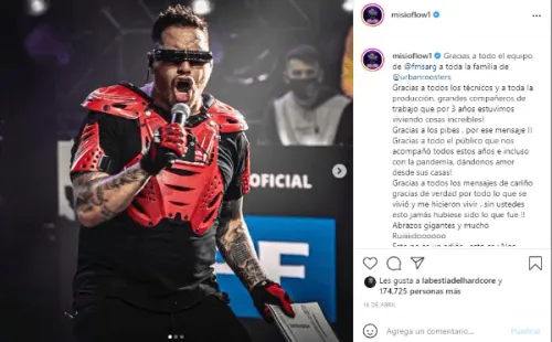Post de Misionero en Instagram @misioflow1