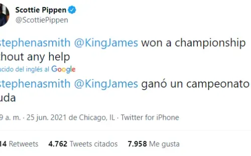 Scottie Pippen le responde a Durant con un titulo de LeBron