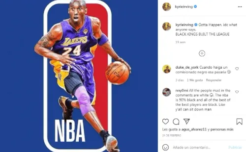 El posteo que había hecho Kyrie Irving en el que proponía un nuevo logo para la NBA resurgió tras el anuncio de la asociación (Foto: Istagram @kyrieirving)