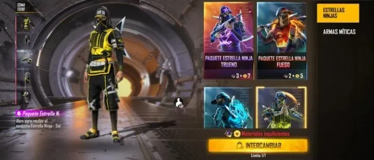 Free Fire nueva incubadora Estrellas Ninjas