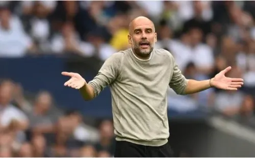Pep Guardiola, en el último partido entre Manchester City y Tottenham