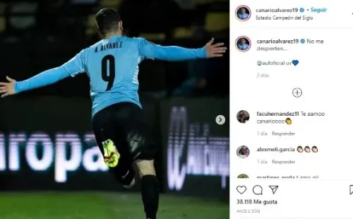Agustín Álvarez Martínez, tras su debut con Uruguay