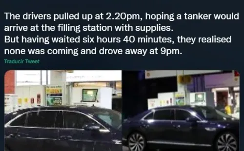 Tuit sobre Cristiano Ronaldo y la crisis de gasolina