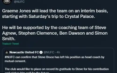 Newcastle informó el despido de Steve Bruce