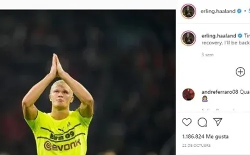 El mensaje de Haaland tras su lesión