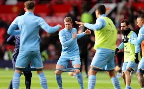 Calentamiento de Manchester City