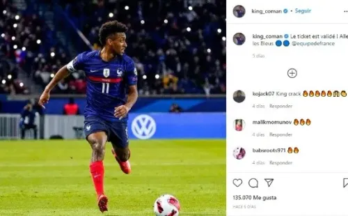 Kingsley Coman, extremo de la selección de Francia