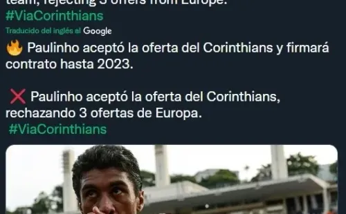 Paulinho rechazó tres ofertas de Europa para volver a Corinthians