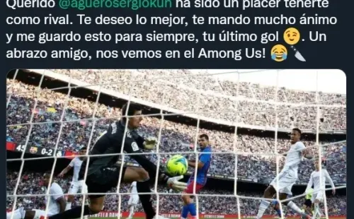 El mensaje de Courtois para Agüero por su retiro
