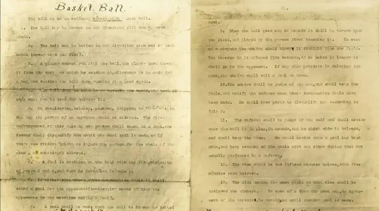 Las reglas del básquet, hechas porJames Naismith