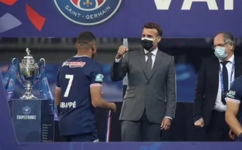 Macron y Mbappé en la última final de la Copa de Francia