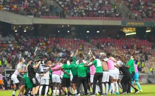 La celebración de Sierra Leona por el empate agónico. (Getty)