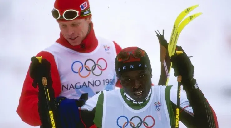 Philip Boit y Bjørn Dæhlie, en Nagano 1998 (Getty)