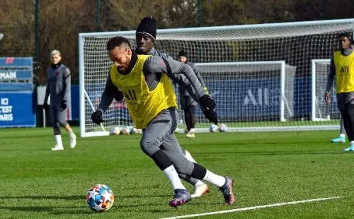 Neymar en la práctica del 13/02 (Getty)
