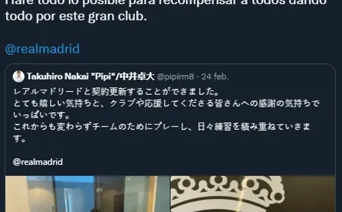 Pipi anuncia su renovación con Real Madrid en redes sociales